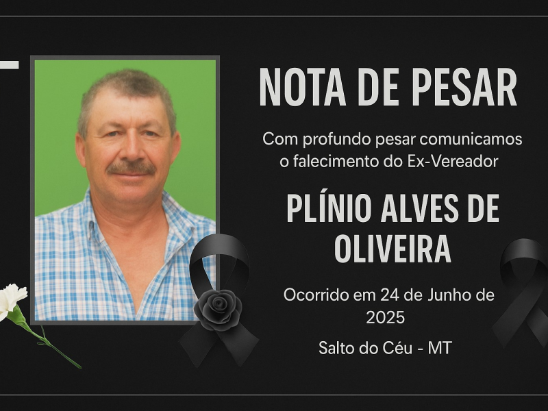 Nota de Pesar - Senhor Plínio Alves de Oliveira